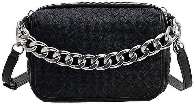 LES VISIONNAIRES Ledertasche - Umhängetasche EMILY WEAVE  schwarz EG