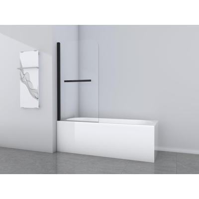 Walk-in-Dusche MARWELL "Black Vital 1", transparent, B:100cm H:195cm T:120cm, Duschwände, mit integriertem Handtuchhalter