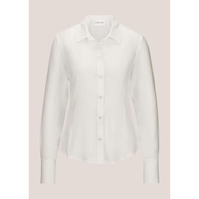 Hemdbluse MADELEINE "Hemdbluse Elegante Viskosebluse mit Hemdkragen", Damen, Gr. 44, weiß (wollweiß), Obermaterial: 100% Viskose CV., Modern, normal, Blusen Hemdbluse