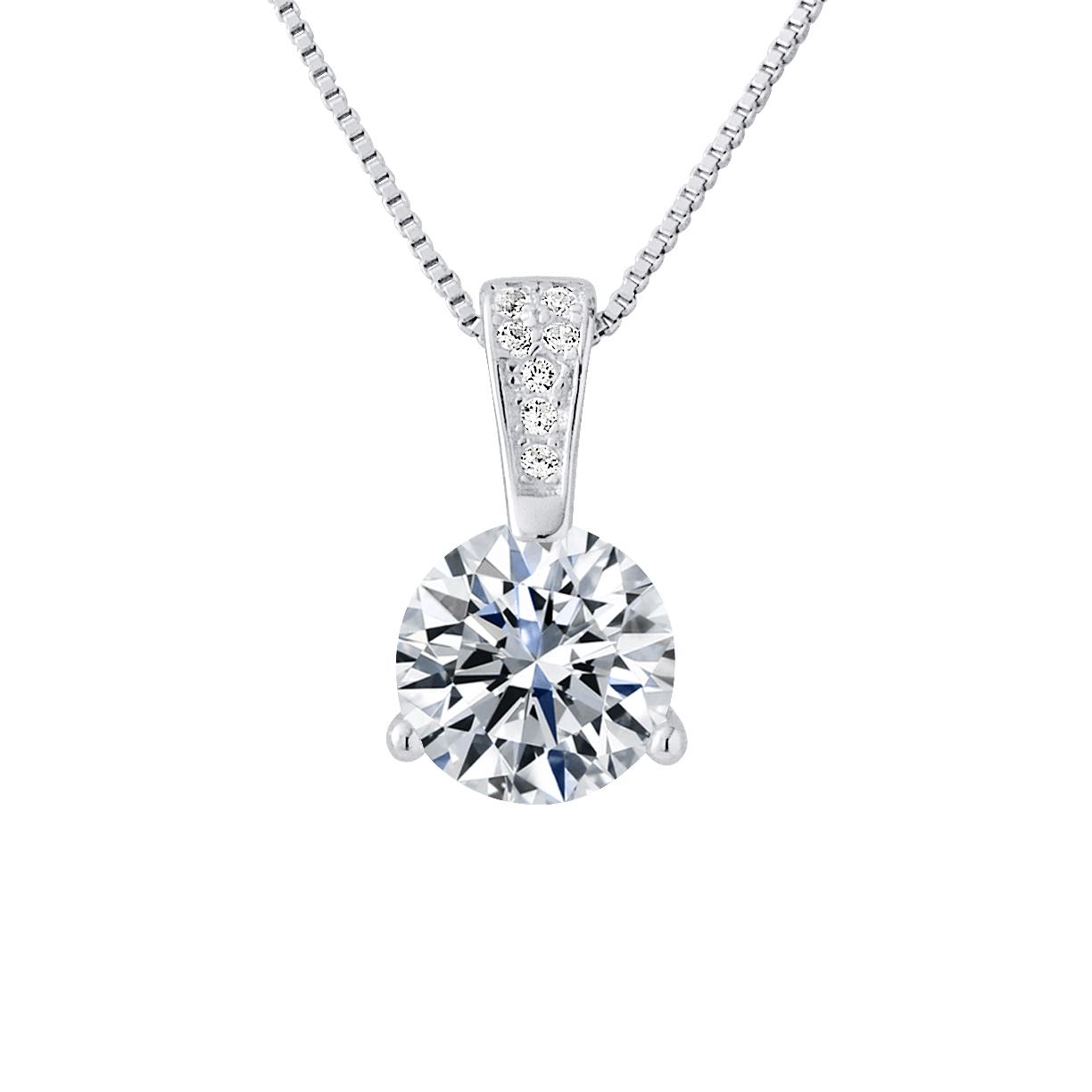 Solitaire hanger met zilver 925 zirkoniumoxide borge geleverd met aangeboden ketting