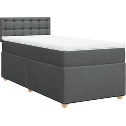 vidaXL Boxspringbett mit Matratze Dunkelgrau Einzelbett Stoff