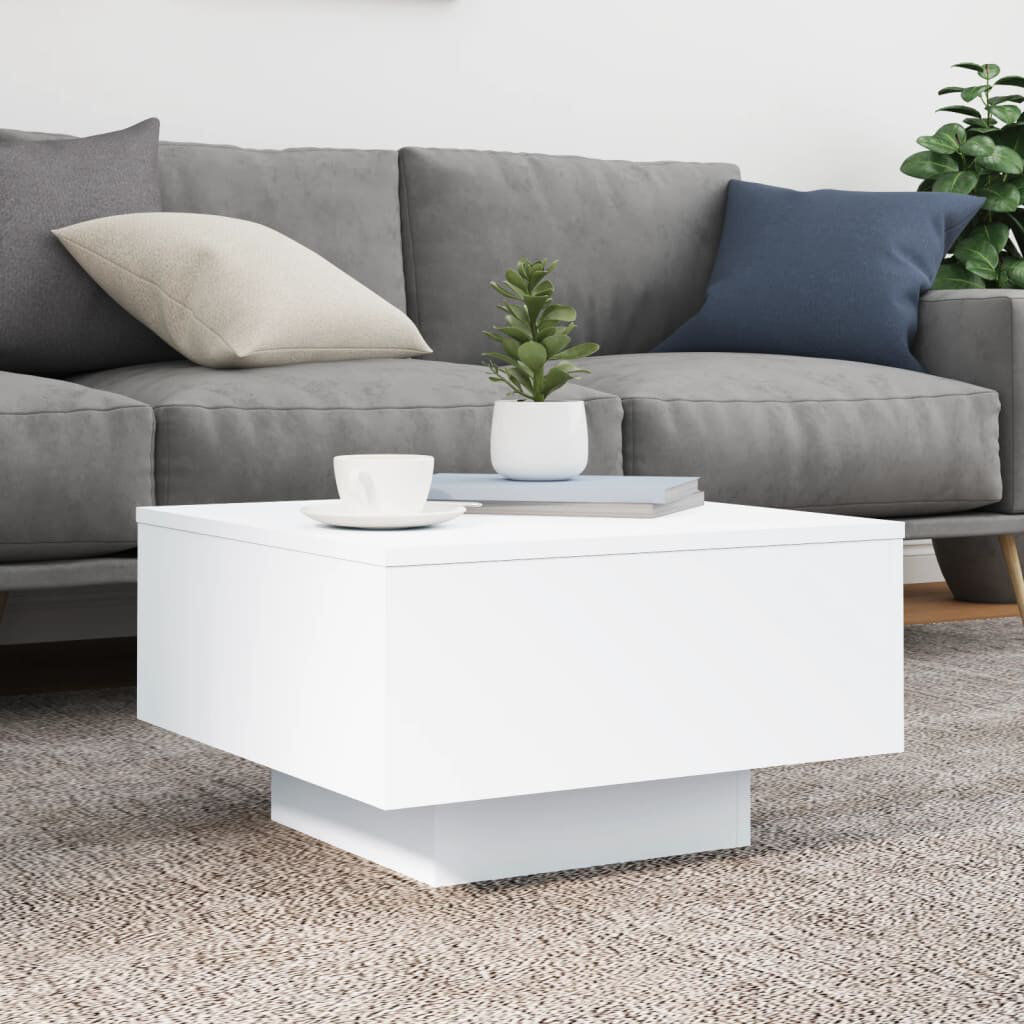 vidaXL Jlea Pedestal Coffee Table White 31cm H x 55cm L x 55cm W