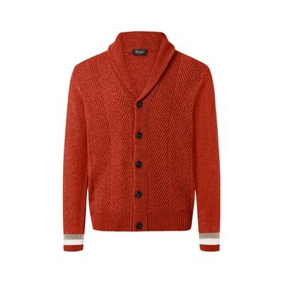 Strickjacke MAERZ MUENCHEN "Maerz Muenchen 567201 Strickjacke Herren Bekleidung", Herren, Gr. 50, rot (orange), 100% Schurwolle, Strickjacken Strickjacke