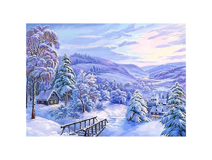 Yingxin34 Puzzle 4000 Teile Winterwald Puzzle Kreatives Puzzle Hartes Puzzle Klassisches Puzzle Adult Decompression Toy-55.70x34.44 Zoll (141.5 x 87.5cm)