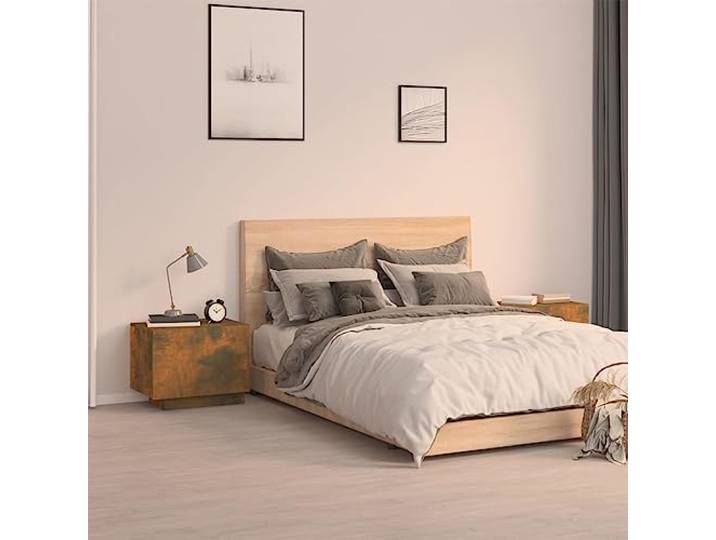 HEFZGDB Nachttisch Räuchereiche 100x35x40 cm Holzwerkstoff mit reichlich Stauraum und Stabiler Oberplatte für Dekoration, Beistellschrank mit glatter Oberfläche, Festigkeit