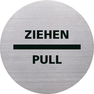 Helit Hinweisschild H6271800, the badge, Edelstahl, Ø 11,5 cm, Ziehen