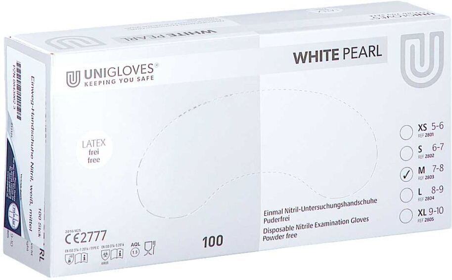 Handschuhe Einmal Nitril M weiss 100stk
