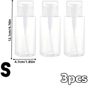 Uplift Treasures Transparent Push Down Pump Bottle Refillable Dispenser For Makeup, Nail Polish Remover & Travel Use s 120 Ml (3 Pcs)