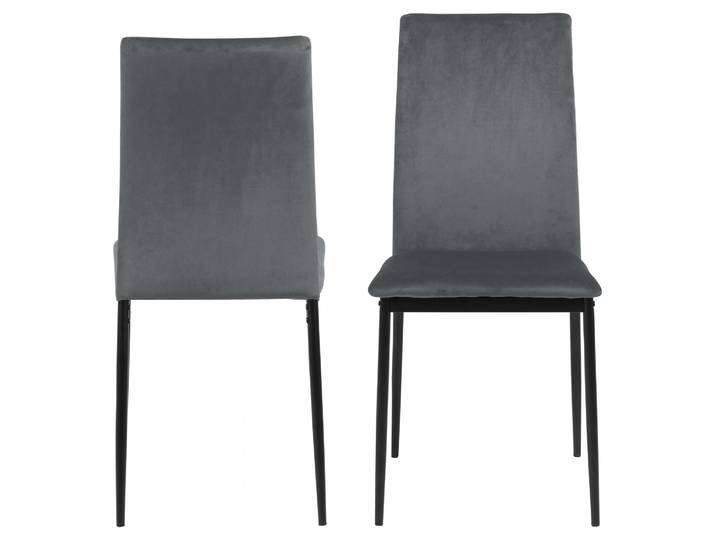 Esszimmerstuhl ACTONA GROUP Demina , grau (dunkelgrau), B:43,5cm H:92cm T:53cm, Stühle, Esszimmerstuhl, in Samtvelours oder Kunstleder