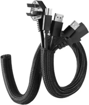 Inspire Picks Expandable Braided Cable Sleeve PET Nylon Wire Mesh Protector For Cords And Wires 2meters Black
