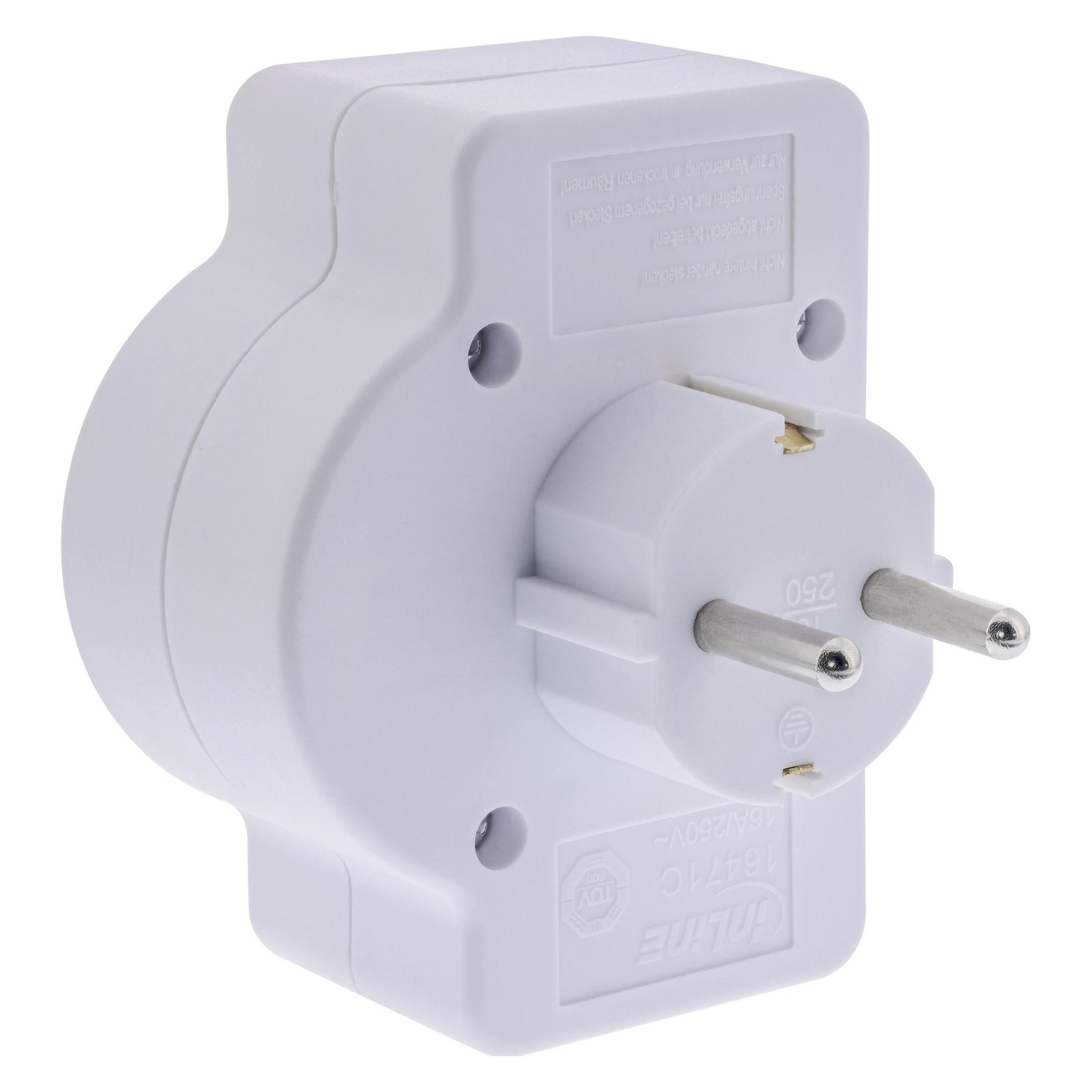 InLine Steckdosenadapter (CEE 7/3, 3x) (16471C)