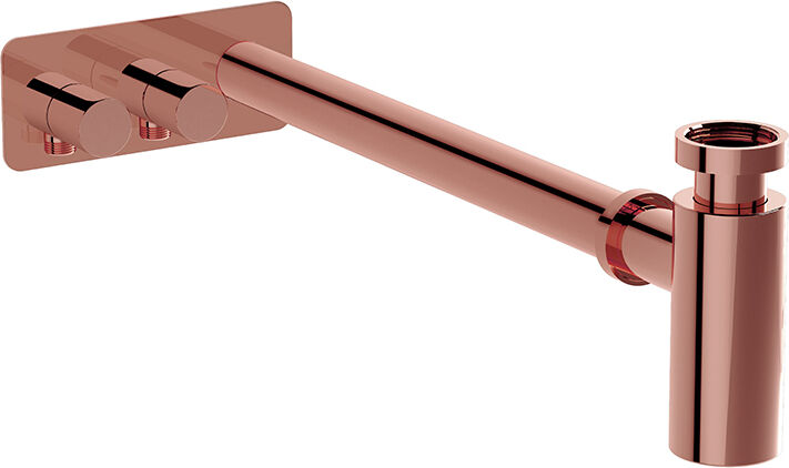 Vitra Plural design siphon set A4515626 cuivre, avec vannes d'angle à gauche