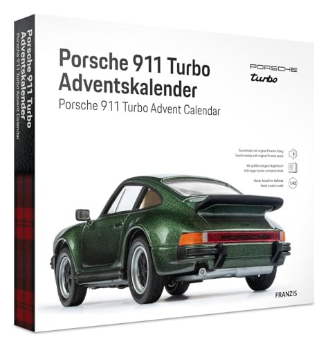Franzis Porsche 911 Turbo Adventskalender 67233 modelbouwset schaal 1:43 met geluidsmodule en boek