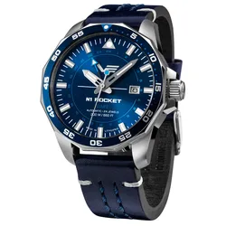 Vostok Europe NH34-225A712-LBBLAU Herren-Automatikuhr GMT Rocket N1 Dunkelblau