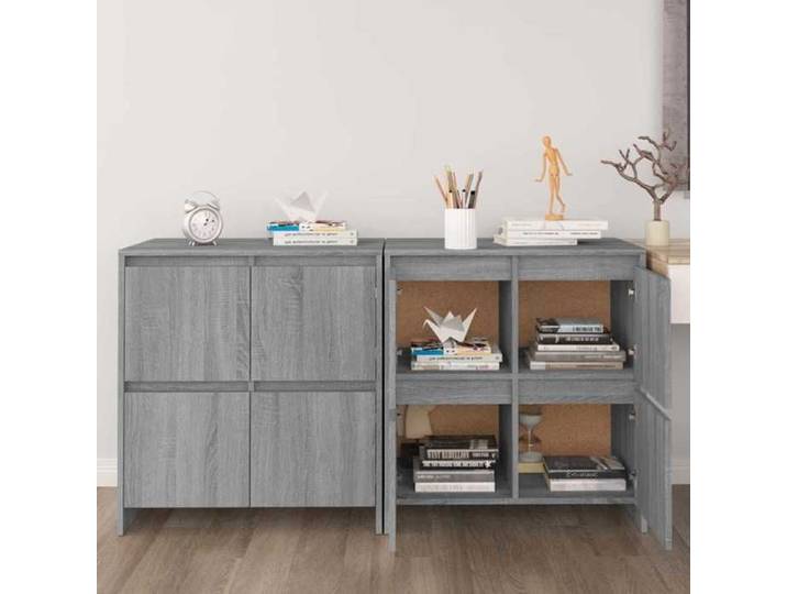 Gris Buffets 2 pcs Sonoma gris 70x41x75 cm Bois d'ingénierie - Meuble Rangement LV26552