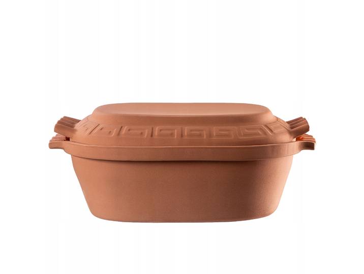 Pot d'argile romaine KADAX 6L, points d'argile avec couvercle ovale