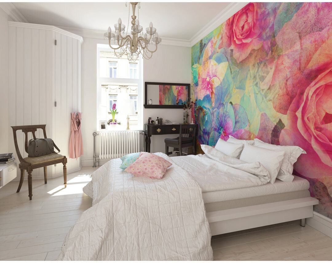 Rosdorf Park Fulda Wall Mural Green;Pink 240cm L x 300cm W