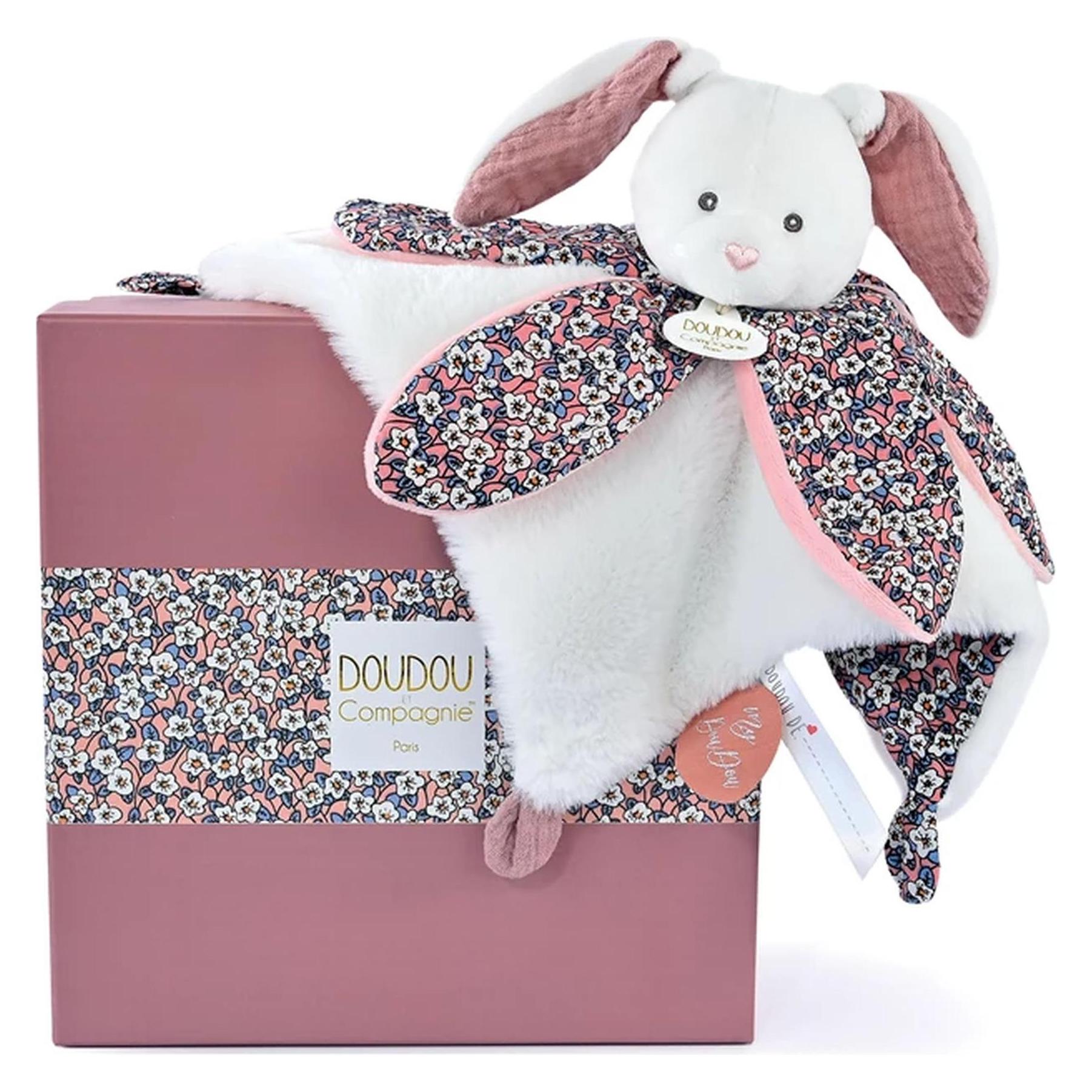 Doudou et Compagnie Schmusetuch Hase Blüte 27cm (23 x 22 cm) (DC4027)