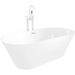 AcquaVapore freistehende Badewanne Wanne Acryl F01 170x80cm mit Armatur AF03