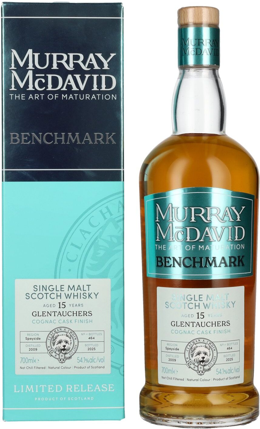 Murray McDavid Whisky Murray McDavid BENCHMARK 15 Years Old GLENTAUCHERS Cognac Cask Finish 2009 54,1% Vol. 0,7l in Geschenkbox