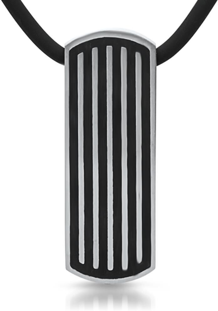 Unique Dunkle Kautschukkette inkl. Edelstahlanhänger schwarz