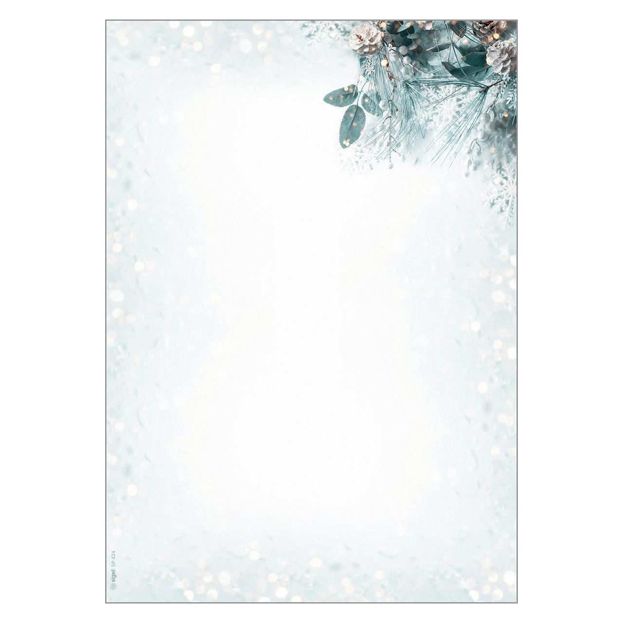SIGEL Weihnachtsbriefpapier Eukalyptus magic Motiv DIN A4 90 g/qm 100 Blatt