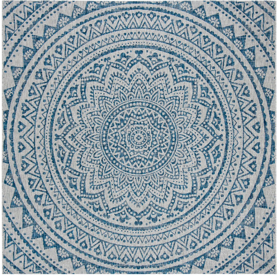 Mistana Erardo Hooked Indoor/ Outdoor Grey/Blue Area Rug Grey;Blue Square 160 cm