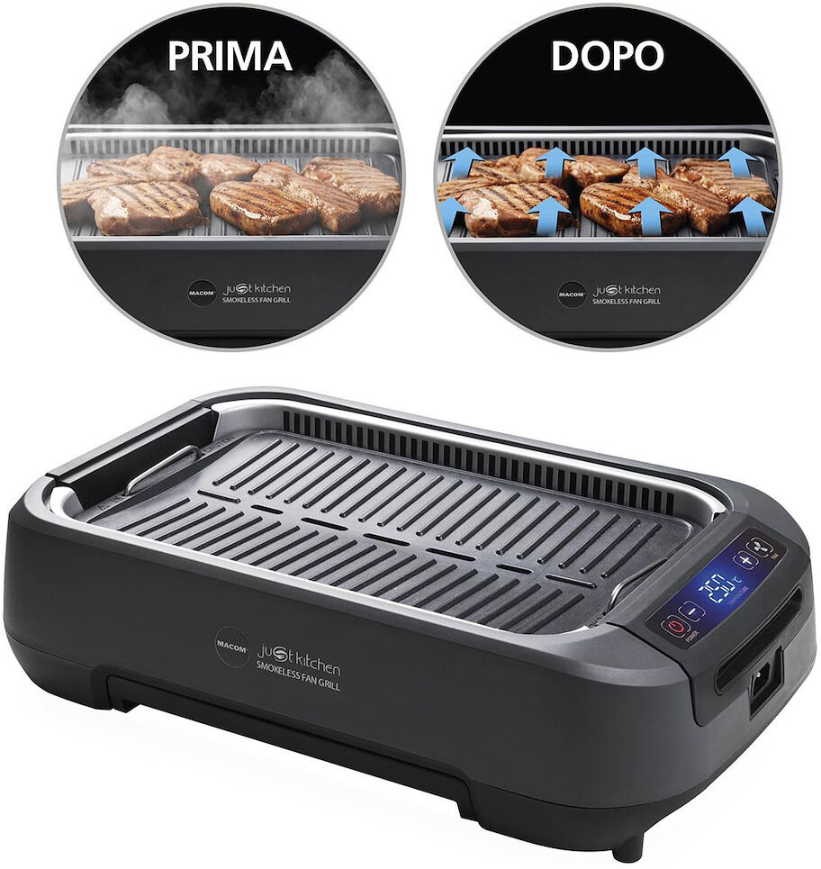 Macom Grill Elettrico Con Aspirazione Aria 1500W