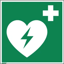 Neutralware, Hausnummer + Türschild, Hinweisschild 20 x 20 cm (B x H) E010 Defibrillator als Fahnenschild Hart-PVC