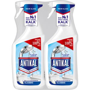 Antikal Badreiniger Classic Duo, Kalkreiniger, Spray, gegen Kalk und Schmutz, 2x 800ml