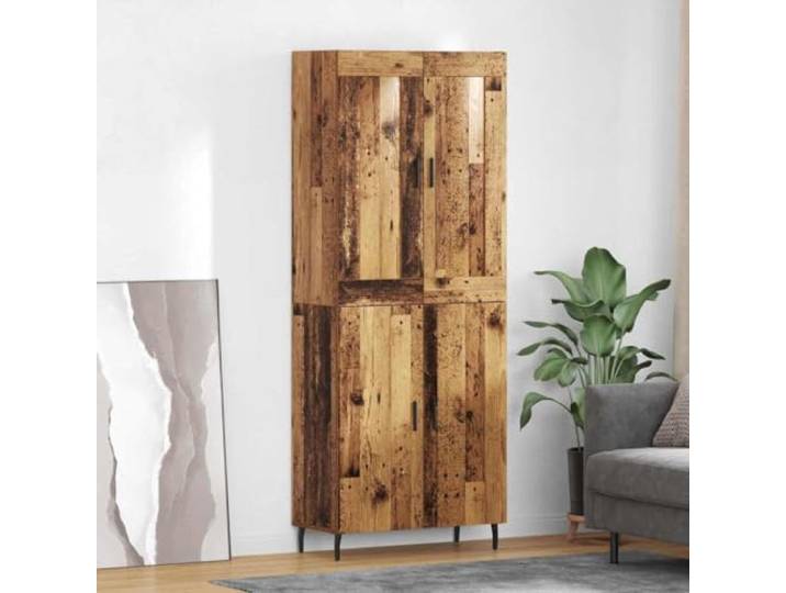 RJPLMFV Moderne Anrichte mit 2 Türen, Holz, Technik Aufbewahrungsmöbel für Wohnzimmer, mehrere Regale, Griffe aus Eisen, rechteckiges Design