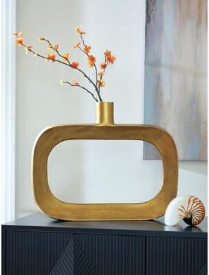 Signature Design by Ashley Lawtonville Antique Gold Vase
