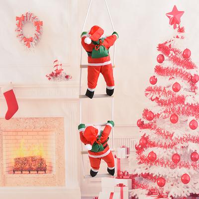 Multisell Products Hub Doll Christmas Tree Hanging Decoration, Christmas Santa Claus Climbing Ladder, Indoor Door Wall Christmas Pendant 2 Ladder