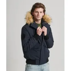 Superdry für Herren. M5011742A Everest navy gesteppte Bomberjacke mit Kapuze (S), Lässig, Polyester, Marine
