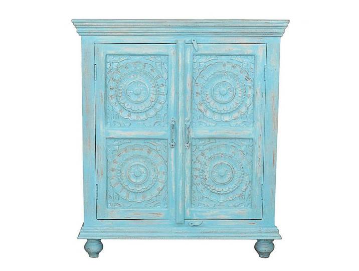 Oriental Galerie Unterschrank Schrank Kommode Leela Indien Blau 90 cm