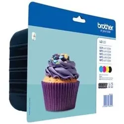 Brother Original LC-123 Druckerpatronen 4er Multipack BK/C/M/Y 600 Seiten (LC123VALBPDR)