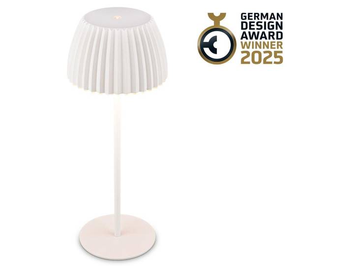 BRILONER - Riffle LED Tischlampe kabellos IP44 mit Lichtkante, Touchdimmer, Akku