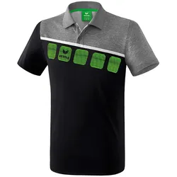erima 5-C Poloshirt black/greymelange/white S