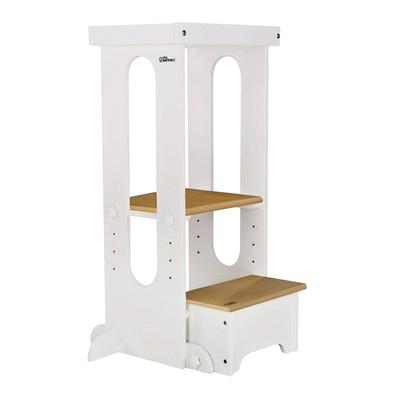 Little Partners Explore N Store Learning Tower - Soft White w/Natural Platform