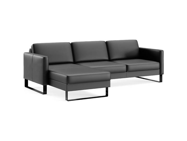Ecksofa Devin Leder schwarz B 247 T 157 cm - Möbel Konfigurator: Traummöbel individuell zusammenstellen