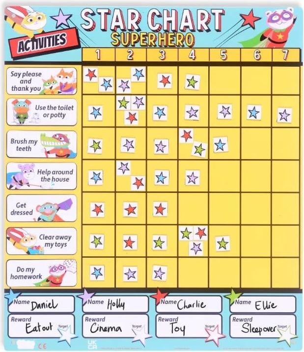 Fiesta Crafts magnetisch beloningsbord superhelden leerspeelgoed