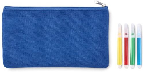 Trousse à crayons personnalisée avec feutres KIDDO Bleu Royal