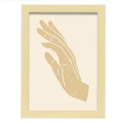 POSTER Hand Reparieren Blatt A4 Rahmen Aus Hellem Holz