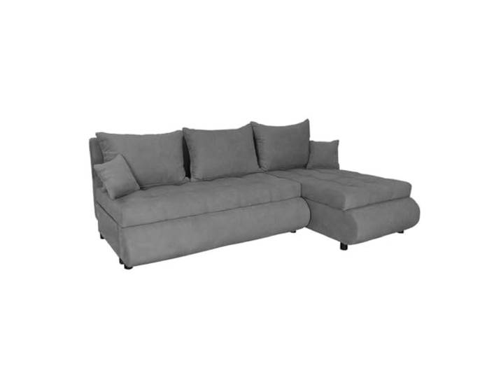 FORNIRO 24 NELA Ecksofa 199x143x80cm Grau Wohnzimmer Couch Schlafsofa Mit Schlaffunktion & Bettkasten - L-Form - Kissen - Stoff Komfort ausziehbar Gäste bequem Stauraum Design hochwertig robust