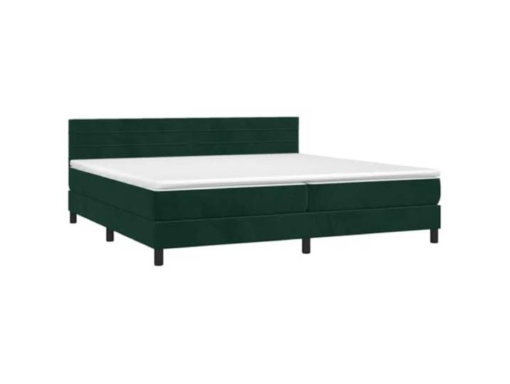 vidaXL Boxspringbett mit Matratze Dunkelgrün 200x200 cm Samt