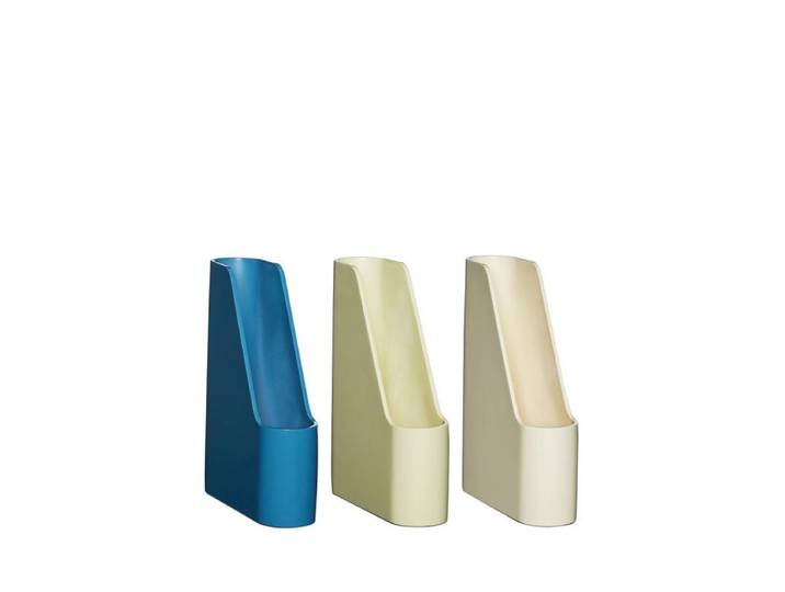 Hübsch Redux Lot de 3 rangement de bureau - Blanc cassé/jaune clair/pétrole