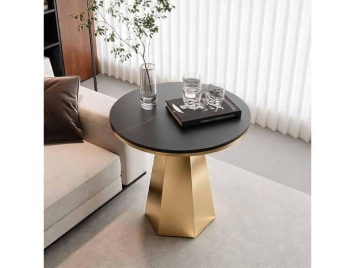 KAFHGEIN Moderner Runder Beistelltisch für Sofa und Wohnbereich Vielseitiger Beistelltisch mit dekorativem Runddesign für Getränke, Pflanzen und Wohnaccessoires