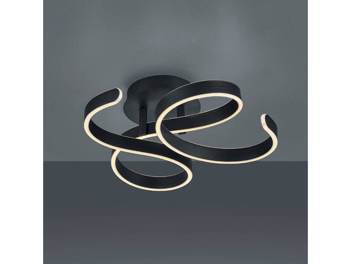 Trio Lighting LED Deckenleuchte Francis, dimmbar, schwarz, für Wohn- / Esszimmer, Metall, Modern