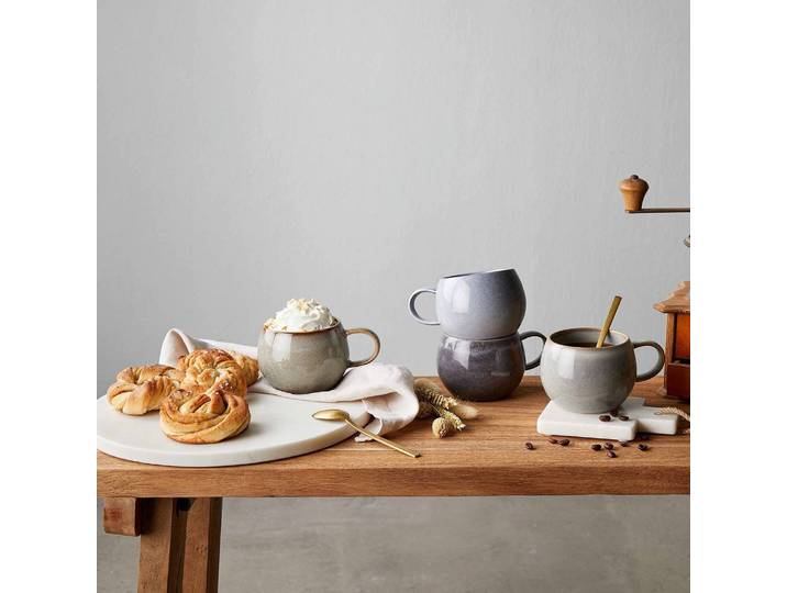Tasse COTTAGE 4er-Set 10 x 8 x 10cm Blau/Blau