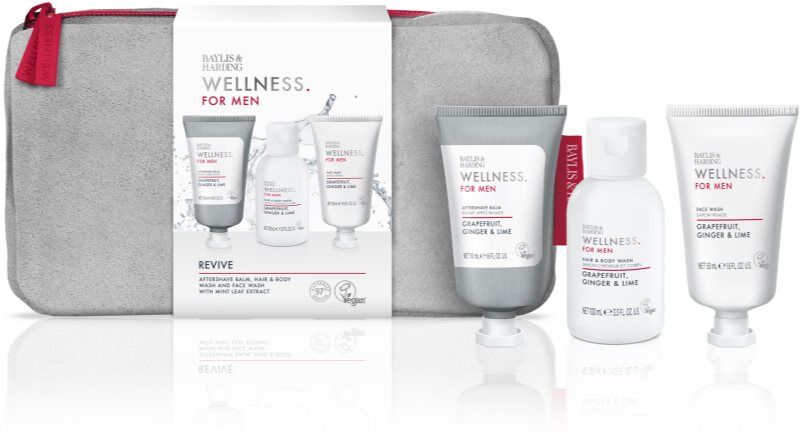 Baylis & Harding Wellness. For Men. Revive coffret cadeau corps et visage pour homme Grapefruit, Ginger & Lime